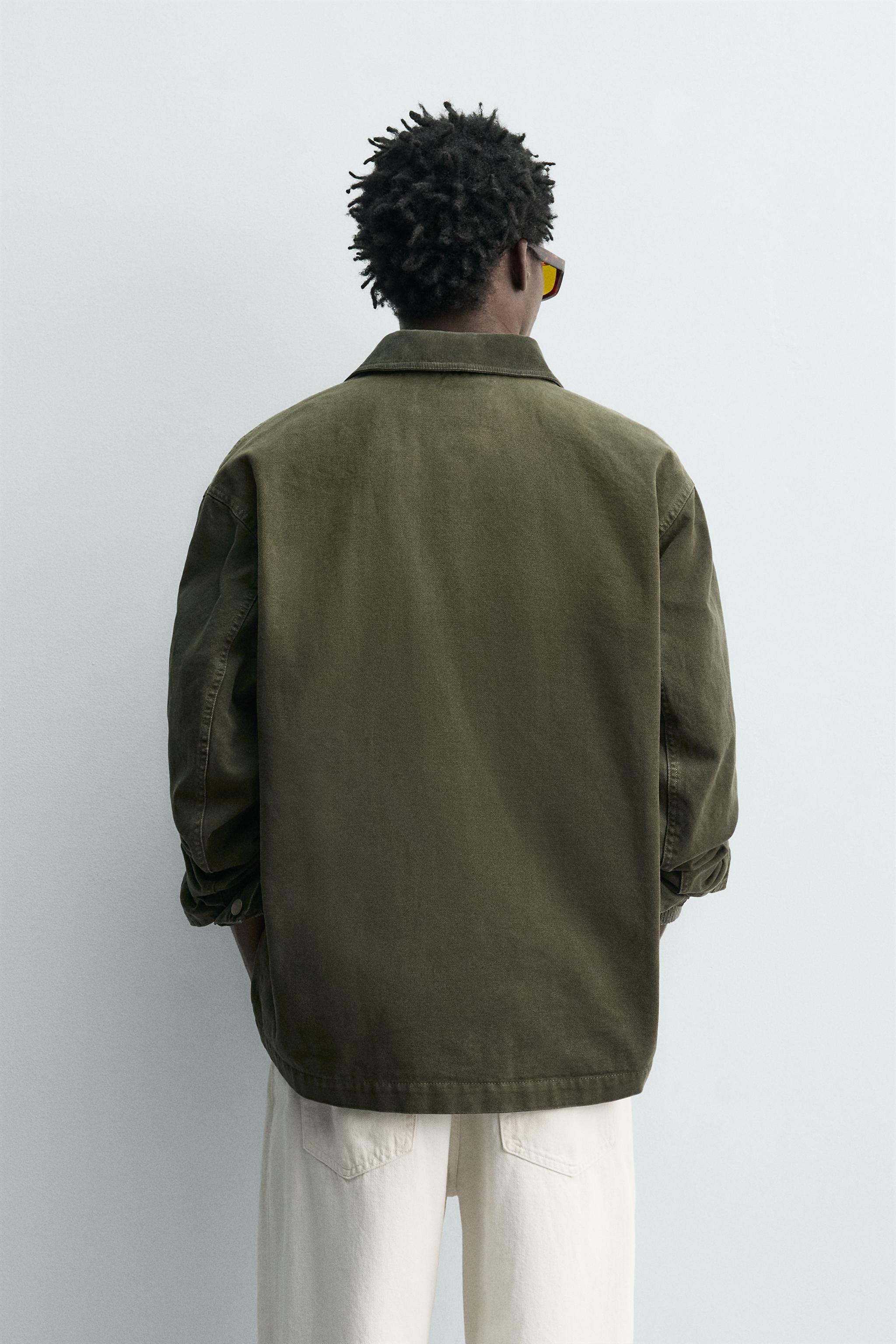 BLOUSON DÉLAVÉ COL COMBINÉ
